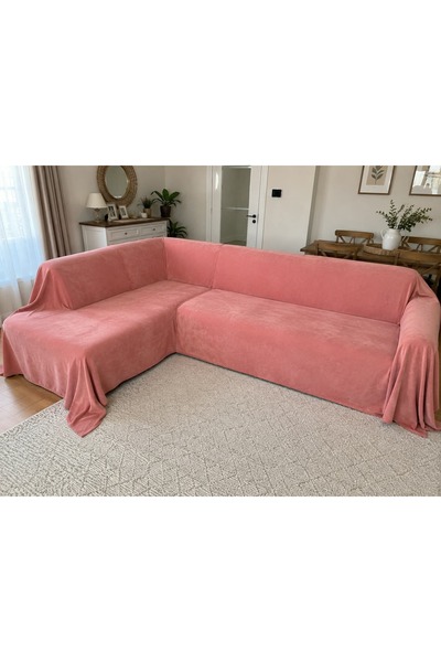 Sister Home Design 500X200 cm L Corner Sofa Cover Island Linen Natural Color ...