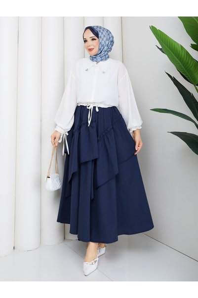moda periy KARDELEN ETEK LACİVERT
