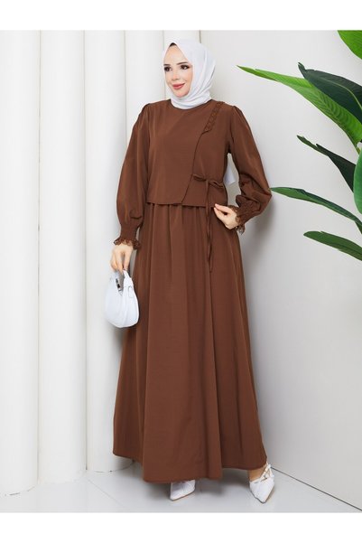 moda periy فستان سيلين بني
