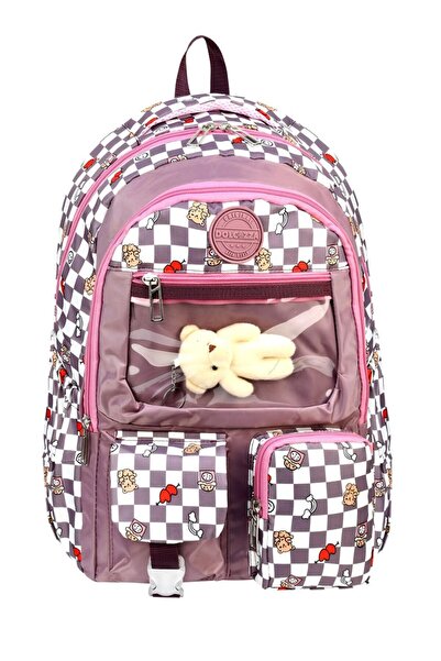 miço kids Water Resistant Checkerboard Pattern Plush Teddy Bear Charm Ergonom...