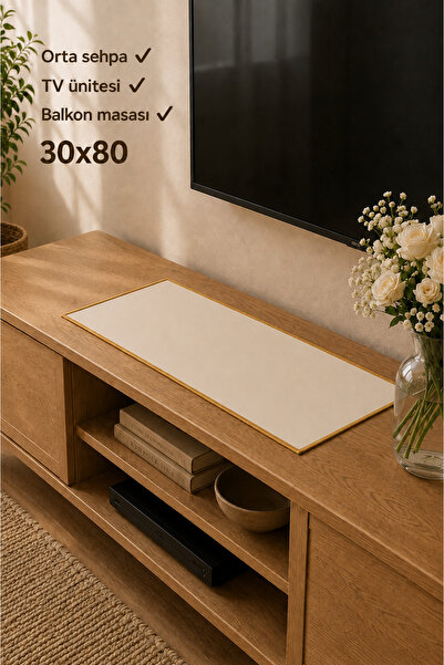 ŞAH TEXTILE DESIGN 30x80 χρυσό υφαντό λινό ράνερ υψηλής ποιότητας, τραπεζάκι ...
