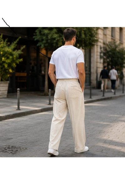 Karaca Butik ERKEK BAGGY PİLELİ FİTİLLİ KADİFE KUMAŞ PANTALON