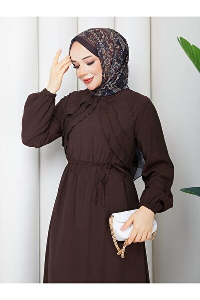 moda periy HELEN ELBİSE KAHVE
