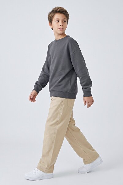 Dmb Boys' Flexible Canvas Wide-Leg Pants - Wide Fit