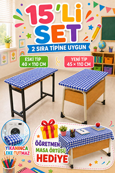 Soft Kare 15-Piece Teacher's Tablecloth Set with Gift, Stain-Resistant, Worry...