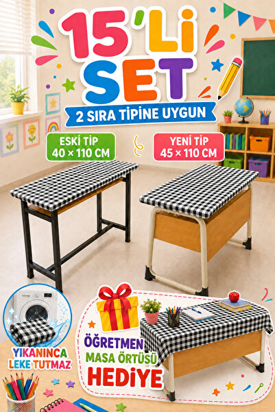 Soft Kare 15’li Öğretmen Masası Örtüsü Hediyeli, Leke Tutmaz Dertsiz Sıra Ört...