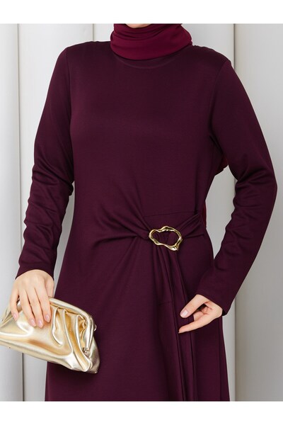 moda periy LOYŞO MODAL ELBİSE BORDO