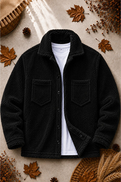 legends butik Jachetă de pluș unisex, de iarnă, cu textură groasă, cu nasturi...