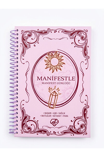 Lento Design Pembe Manifest Günlüğü - Spiralli Çekim Yasası, Motivasyon ve Ni...