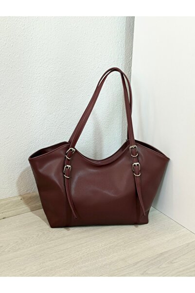 Bagnest Soft Leather Women's Shoulder Bag with Belt Detail