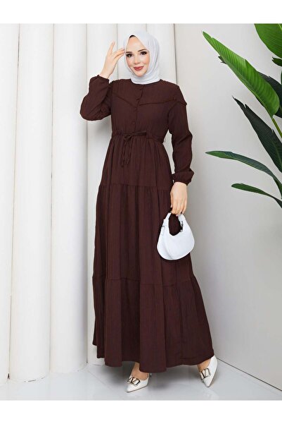 moda periy SÜEDA ELBİSE KAHVE
