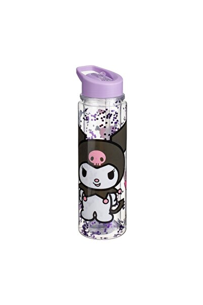 OEM Sticlă de apă Flip Top Transparent cu Perete Dublu Capac Lila Kuromi Glit...