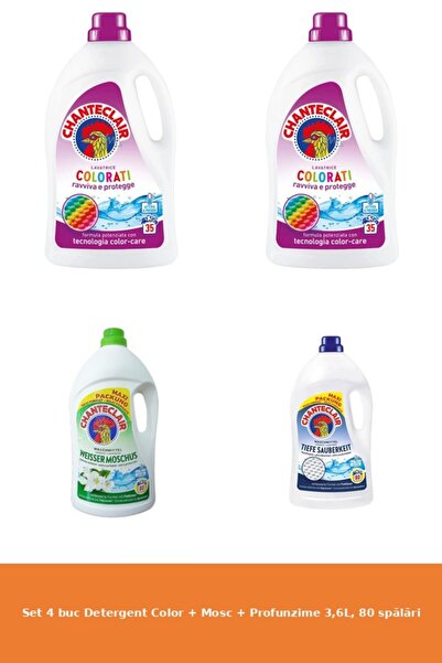 Chanteclair Set 4 Detergent 3,6L, 80 Spălări, 2xColor, 1xMosc, 1xProfunzime