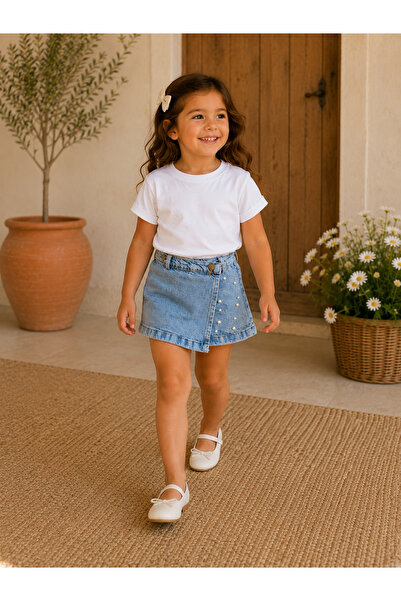 Elloria Kids ROSALIE İNCİ DETAYLI ŞORT ETEK
