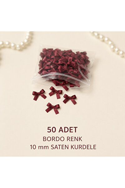Doğasüs Fiyonk Hazır Saten Kurdele 10 mm 50 Adet Balon Süsleme Nikah Şekeri S...