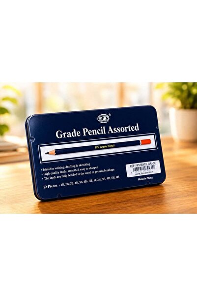 Generic FIS Assorted Grade Pencil Set, 12-Piece, with Metal Case