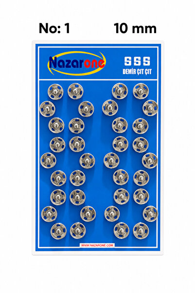 Morpheus Home Çıtçıt Düğme, Dikmeli Metal No:1 (10 mm) 36 adet Gümüş Renk