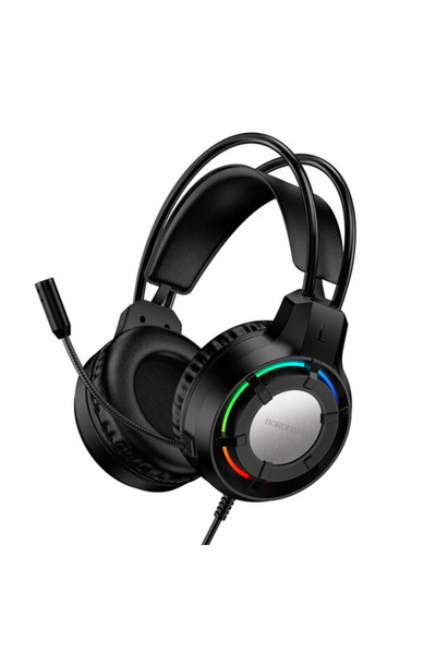 Borofone Casti Gaming 3.5mm BO112 Wave, RGB, 2m, Negre