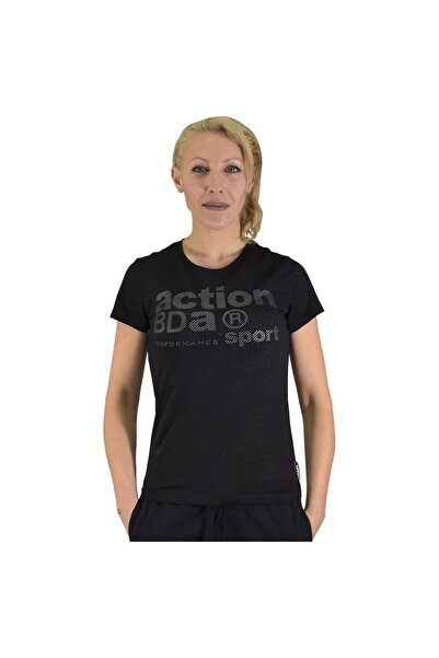 Body Action Γυναικείο T-shirt με λογότυπο και εφέ καμένου υφάσματος XL
