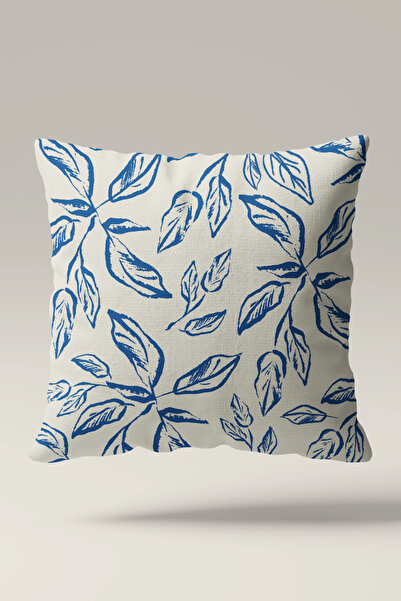 Luvis Store Azure Botanic - Blue Leaf Double-Sided Decorative Throw Pillow Co...