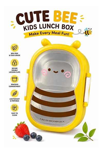 Generic Cute Bee Kids Lunch Box, BPA-Free Food Storage Container with Double ...