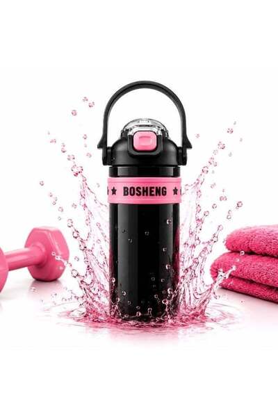 Generic BOSHENG Sports Water Bottle with Carry Handle, Locking Lid & Built-in...