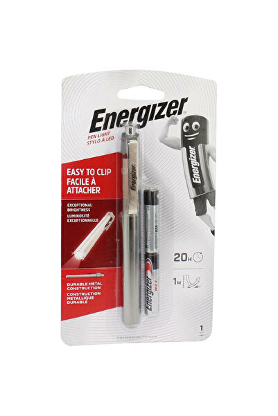 Energizer مصباح يدوي، إل إي دي، يعمل بالبطارية، فضي اللون