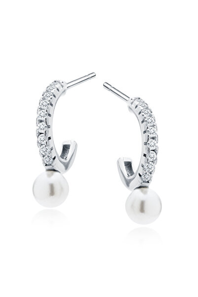 MANAVA Silver earrings with natural pearls - Perla e Luce