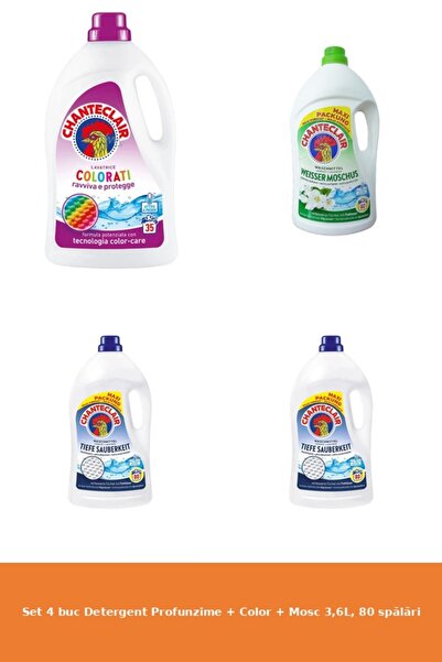 Chanteclair Set 4 Detergent 3,6L, 80 Spălări, 2xProfunzime, 1xColor, 1xMosc