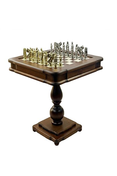 İTALFAMA Set de masă de jocuri de lux – Piese de șah metalice Roman Caesar, T...