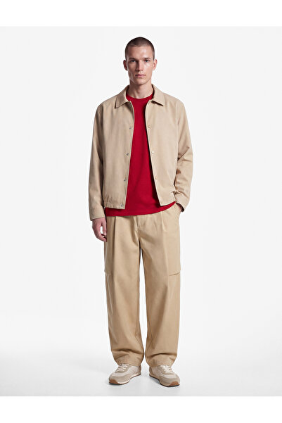 Koton Comfortable Fit, Lace-Up Waist, Pocket Detail, Cotton Gabardine Barrel ...
