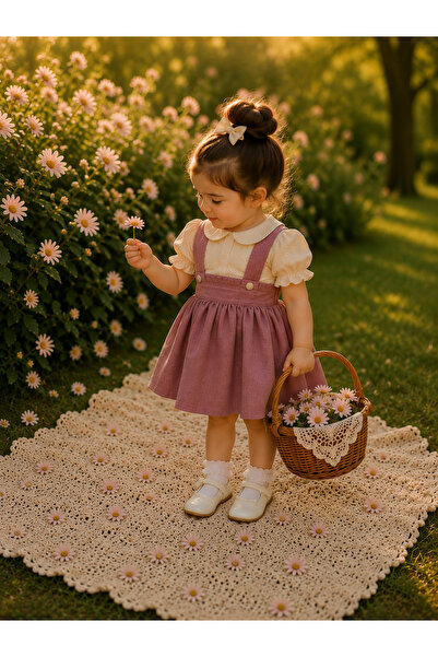 Elloria Kids ROSE DANTEL YAKA ELBİSE