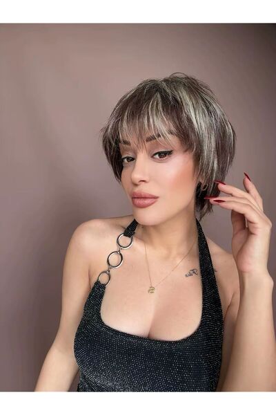 Suzan Peruk Medikal Peruk- Fiber sentetik saç gerçek saç dokulu- Ense kısmı a...