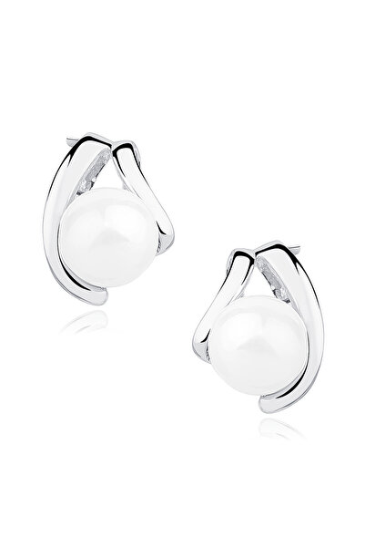 MANAVA Silver earrings with natural pearls - Nuvola