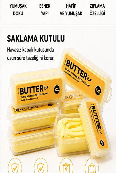 CNGZSHOP Butter Uzayan Tereyağ Squishy Sukuşi Viral Air Clay 200 Gr – Yumuşak Hava ile Kuruyan Modelleme Hamuru
