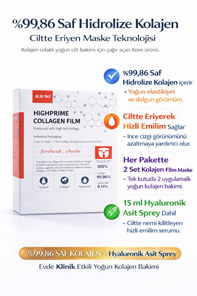 JEJUDO PDRN eriyen maske- 2 set+ 15 ml sprey serum- Glow etkili canlı cilt