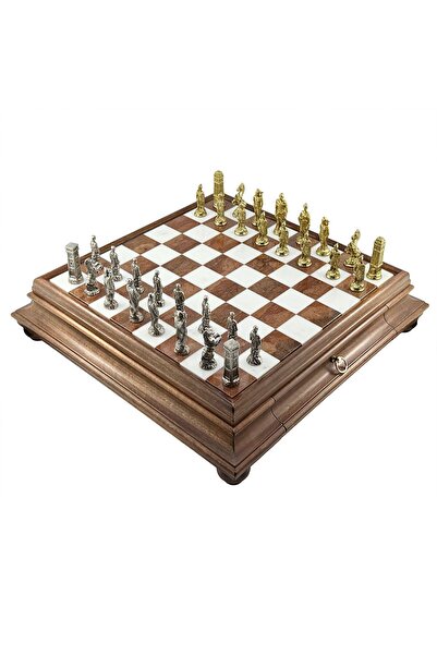 İTALFAMA Set de șah de lux Romani vs Barbari 47x47 cm