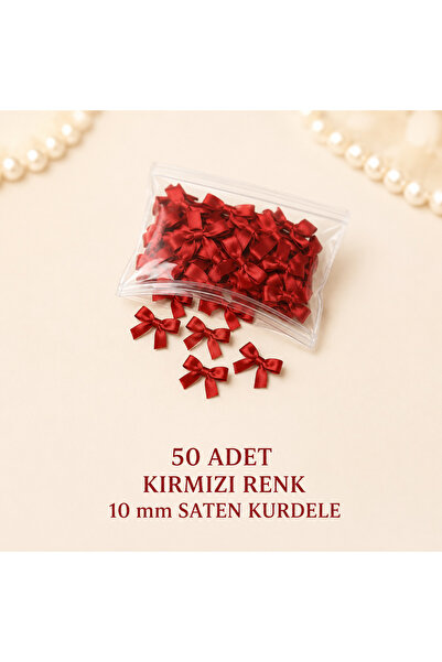 Doğasüs Fiyonk Hazır Saten Kurdele 10 mm 50 Adet Balon Süsleme Nikah Şekeri S...