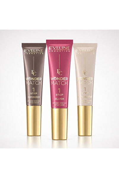 Eveline Cosmetics Σετ Eveline Wonder Match 1 Step Satin – Μπρόνζερ NO1 + Ρουζ...