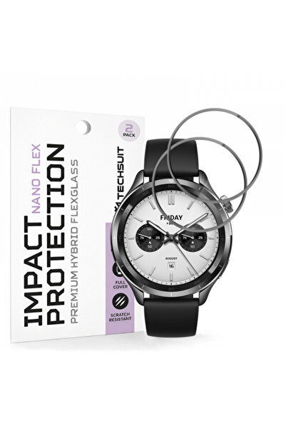 Techsuit Folie Protectie Nano Flex pentru Xiaomi Watch S4, Set 2 bucati, Plas...