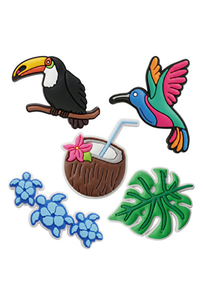 OEM Sticker 3D Tropical Birds pentru Husa Telefon / Tableta, Set 5 bucati, Mu...