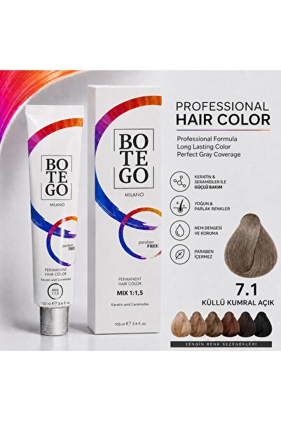 botegohair Botego Milano 7.1 Küllü Kumral Saç Boyası 100 ml