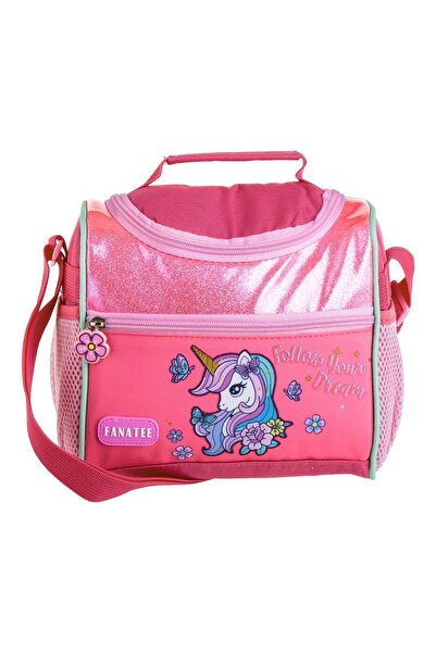 OEM Geantă izotermă copii pentru prânz, model unicorn, glitter, roz – gustări...