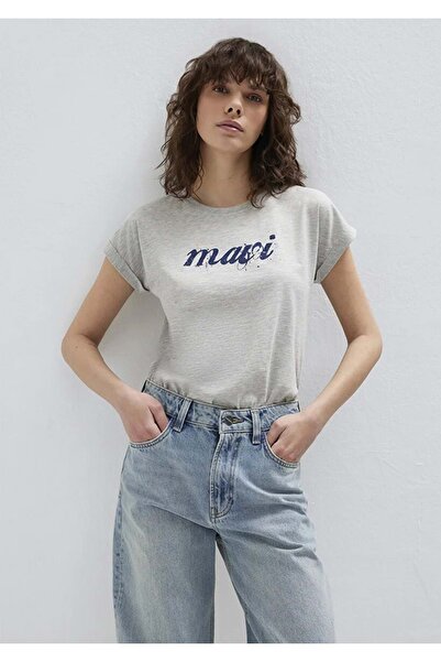 Mavi M166422 Logo Printed T-Shirt Women's T-Shirt Gray