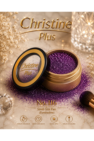 Christine Plus Dense Shimmering Glitter Eyeshadow in Powder Form – Dark Purpl...
