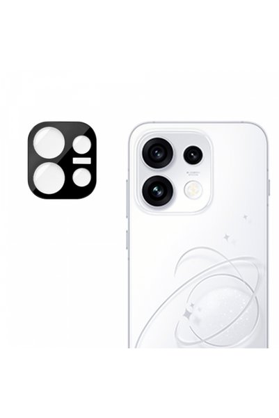 Techsuit Rear Camera Protection Film for Oppo Reno16 Pro, Tempered Glass, Black