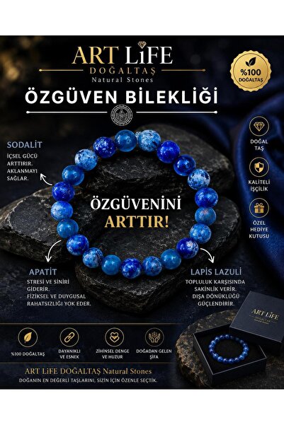 ART LİFE DOĞALTAŞ Natural Stones Özgüven Doğal Taş Tılsım Bilekliği Düz 8mm (...