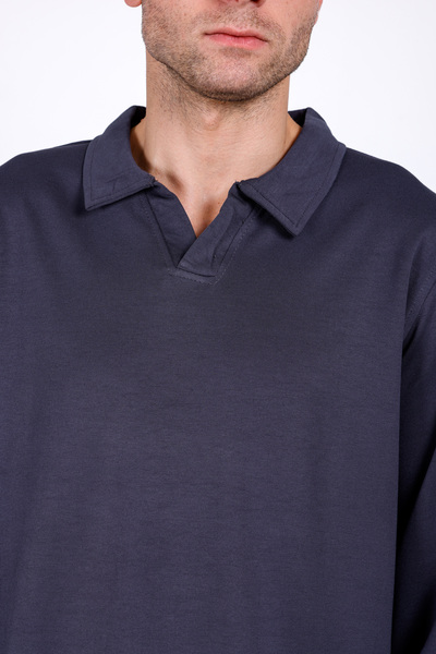 3MODA Men's relaxed fit polo collar cotton zippered hidden pocket set