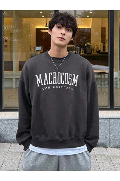 Mythologie Macrocosm Sweatshirt - Smoked Printed Oversize Crew Neck