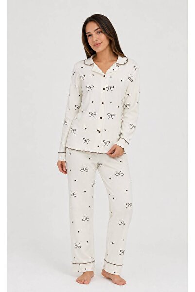 JUMALLİ Women's Bamboo Long Sleeve Shirt Pajama Set
